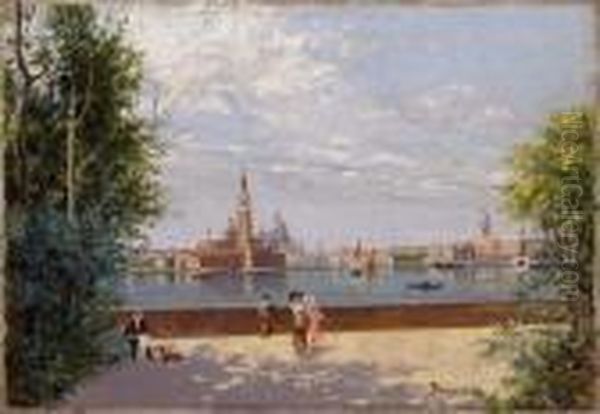 Veduta Del Bacino Di San Marco Dai Giardini Oil Painting by Antonietta Brandeis