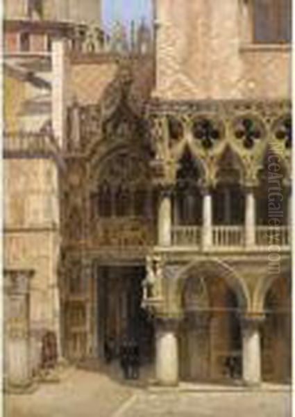 Porta Della Carta, Doge's Palace, Venice Oil Painting by Antonietta Brandeis