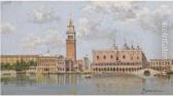 The Doge's Palace And The Campanile, Venice Oil Painting by Antonietta Brandeis