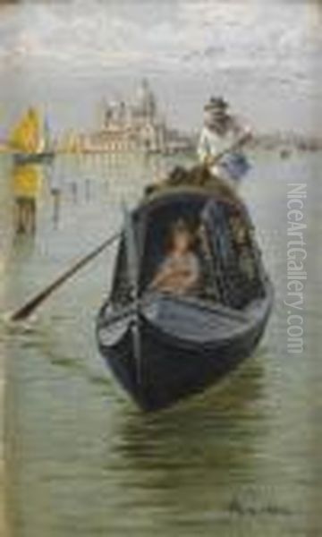 Gondoljar - Venedig Oil Painting by Antonietta Brandeis