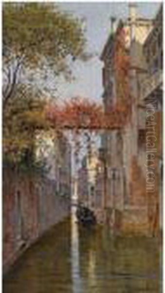 Venetian Canal Oil Painting by Antonietta Brandeis