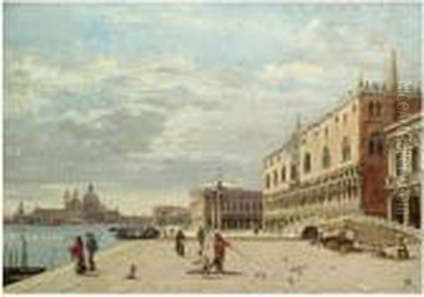 The Molo, Venice Oil Painting by Antonietta Brandeis