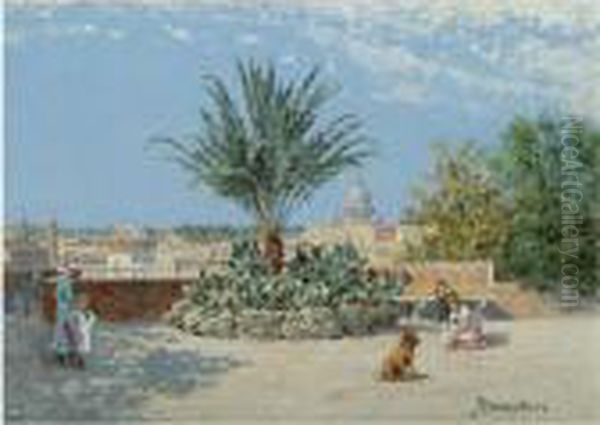 The Pincio Gardens Oil Painting by Antonietta Brandeis