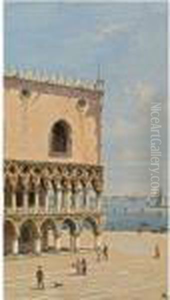 A View Of San Marco's Square Towards San Giorgio Maggiore Oil Painting by Antonietta Brandeis