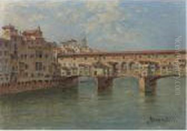 The Ponte Vecchio, Florence Oil Painting by Antonietta Brandeis