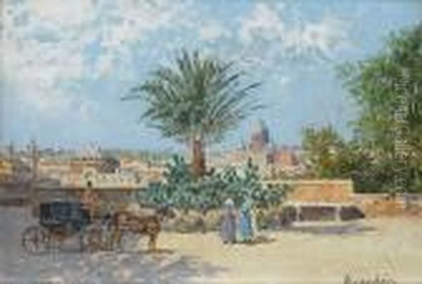 Piazzale Del Pincio, Roma Oil Painting by Antonietta Brandeis