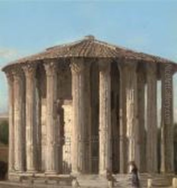 Tempio Di Vesta, Roma Oil Painting by Antonietta Brandeis