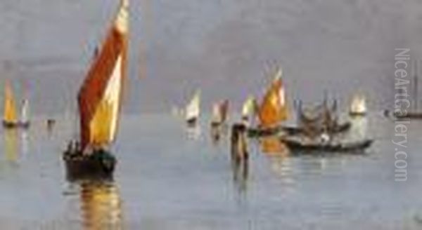 Fishing Boats At Chioggia, Venice Oil Painting by Antonietta Brandeis