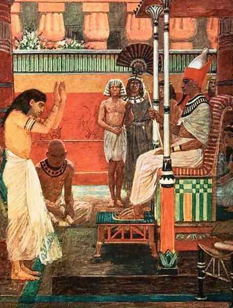 Pharaoh tells his dream Oil Painting by William Hatherell