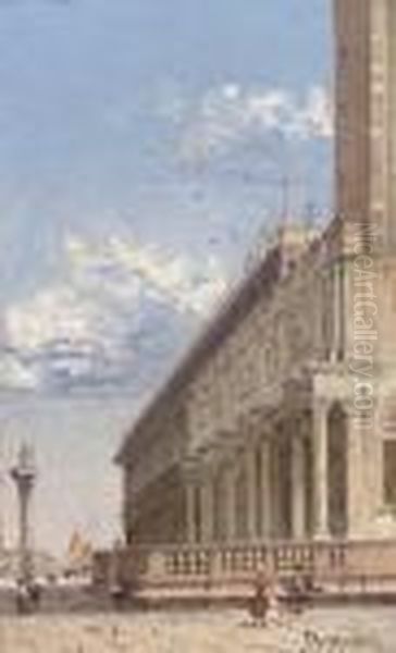 The Loggia Di Sansovino, Piazza San Marco Oil Painting by Antonietta Brandeis