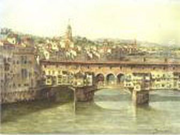 View Of The Ponte Vecchio Oil Painting by Antonietta Brandeis