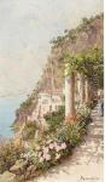 Albergho Dei Cappucini, Amalfi Oil Painting by Antonietta Brandeis