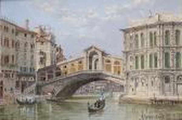 Rialto Bridge, Venice Oil Painting by Antonietta Brandeis