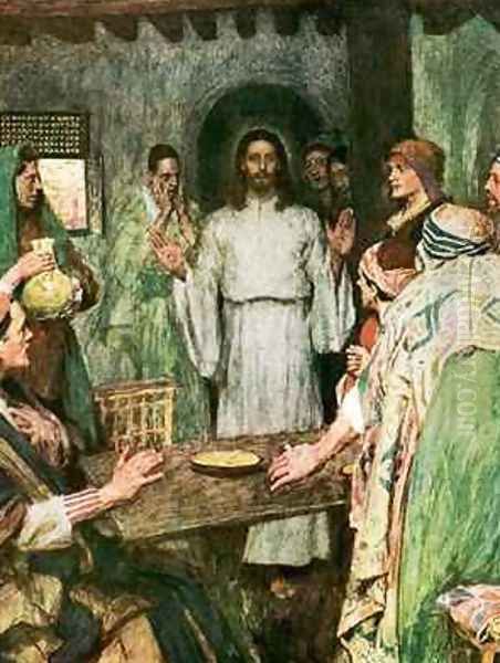 Then came Jesus and stood in their midst Oil Painting by William Hatherell