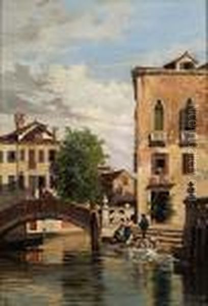 Venetian Washday Oil Painting by Antonietta Brandeis