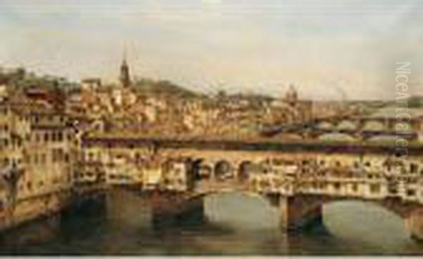 View Of The Ponte Vecchio, Florence Oil Painting by Antonietta Brandeis