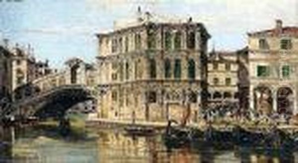 Rialto Bridge Oil Painting by Antonietta Brandeis