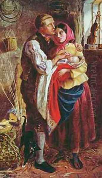 The Blind Basket Maker with his First Child Oil Painting by Michael Frederick Halliday