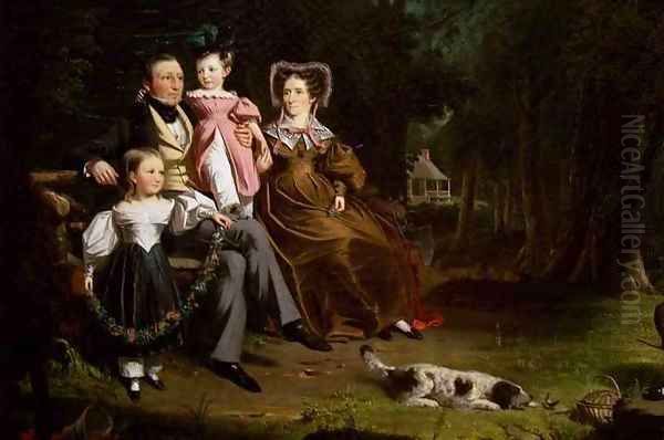 Alexander Masterton and His Wife and Children detail Oil Painting by William Hamilton