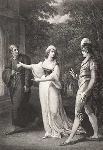 Olivias garden Act IV Scene III from Twelfth Night Or What You Will Oil Painting by William Hamilton