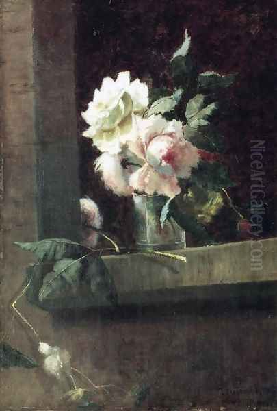 Italian Roses Oil Painting by William Henry Hilliard