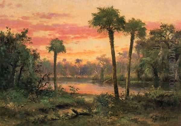 Palm Grove, Florida Oil Painting by George Frank Higgins