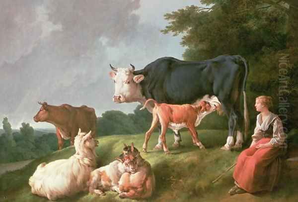 Pastoral Scene 2 Oil Painting by Jean-Baptiste Huet