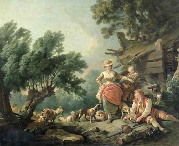 Pastoral Scene Oil Painting by Jean-Baptiste Huet