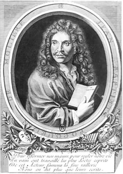 Portrait of Moliere 1622-73 Oil Painting by Nicolas Habert