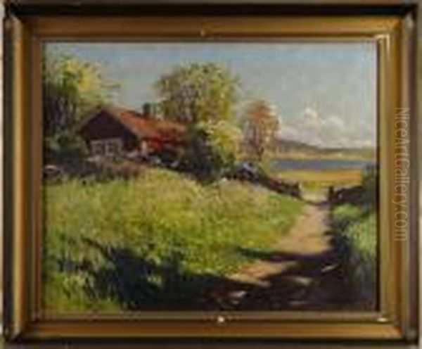 Skargardslandskap Oil Painting by Carl Brandt