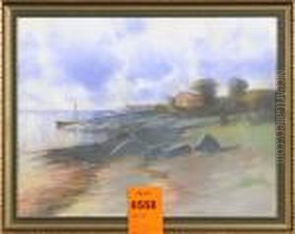 Hus Vid Vatten Oil Painting by Carl Brandt