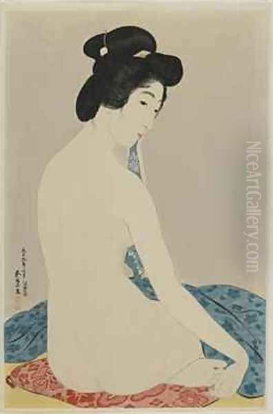 Woman After a Bath Taisho era Oil Painting by Goyo Hashiguchi