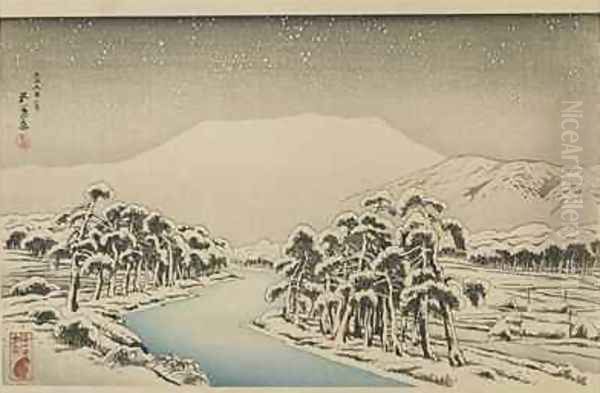 Mount Ibuki in Snow Taisho era Oil Painting by Goyo Hashiguchi