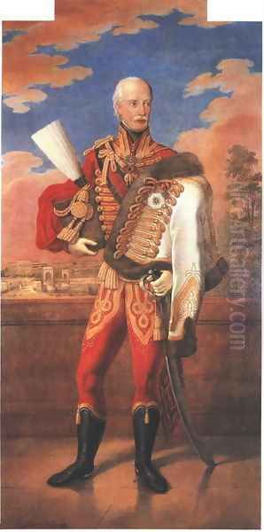 Full-length Portrait of Joseph, Palatine of Hungary trade-sign 1840s Oil Painting by Johann Nepomuk Hofel