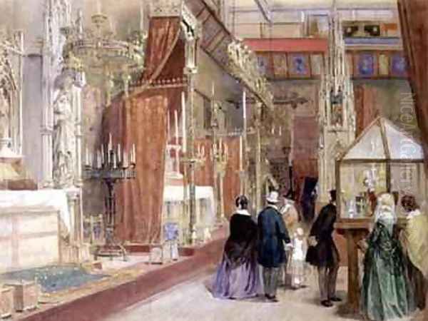 The Medieval Court of the Great Exhibition of 1851 Oil Painting by Louis Haghe