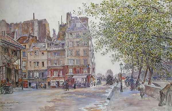 The Quai des Orfevres Oil Painting by Frederic-Anatole Houbron