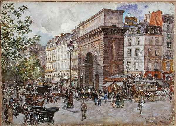 The Porte Saint Martin Oil Painting by Frederic-Anatole Houbron