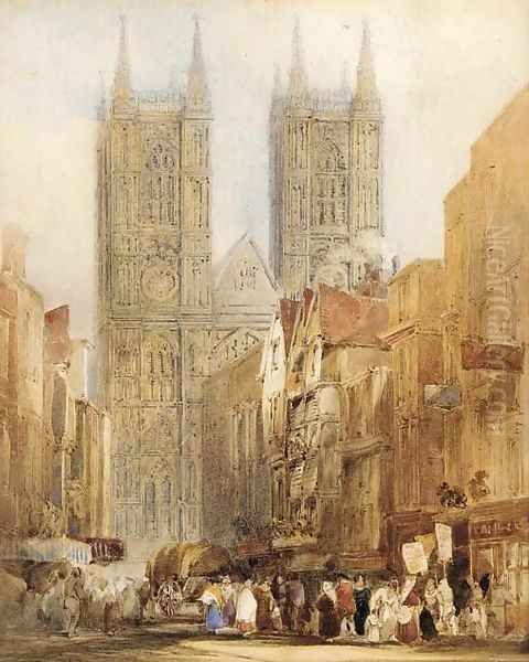 Westminster Abbey from Tothill street Oil Painting by George Howse