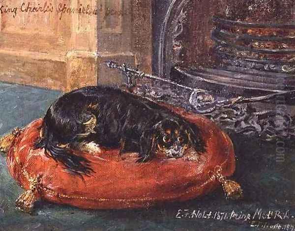 King Charles Spaniel at Rest Oil Painting by Edwin Frederick Holt