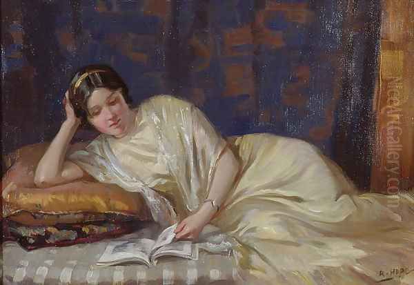 The Yellow Silk Dress Oil Painting by Robert Hope