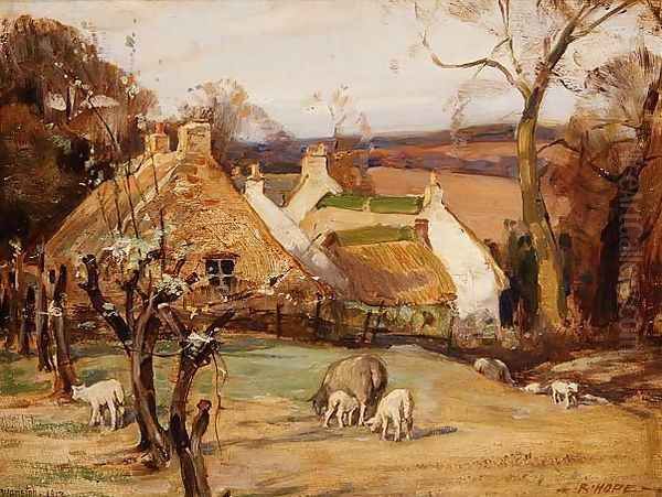 Swanston Farm Oil Painting by Robert Hope