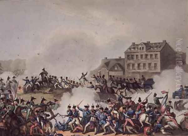 Battle of Leipsic Leipzig Oil Painting by William Heath