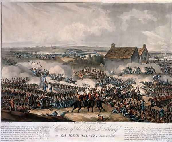 Centre of the British Army at La Haye Sainte during the Battle of Waterloo Oil Painting by William Heath