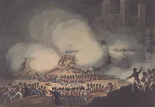 Storming of Monte Video Oil Painting by William Heath