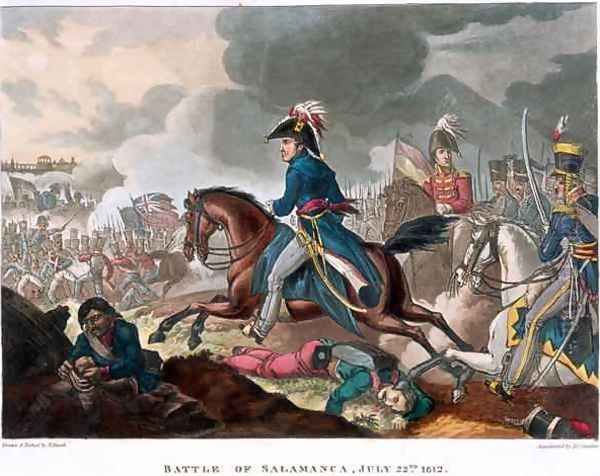 The Duke of Wellington 1769-1852 at the Battle of Salamanca Oil Painting by William Heath