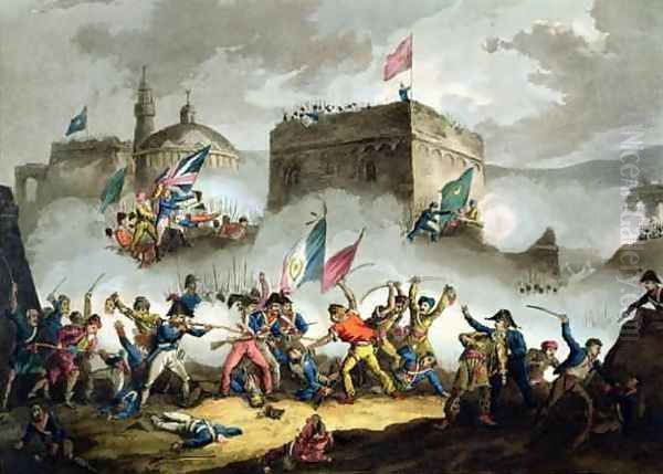 Defence of the breach at St Jean dAcre Oil Painting by William Heath