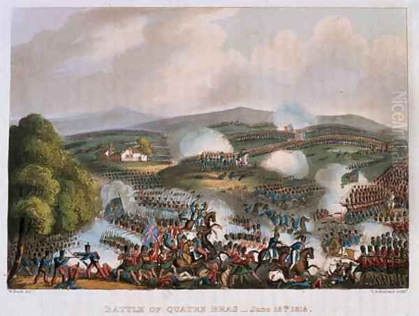 The Battle of Quatre Bras on 16th June 1815 Oil Painting by William Heath