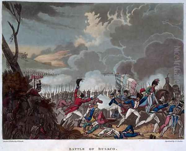 Battle of Busaco on 27th September 1810 Oil Painting by William Heath