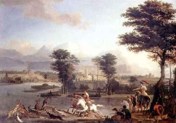 The Stag Hunt Oil Painting by Abraham Danielsz Hondius