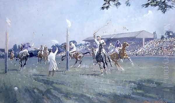 The Westchester Cup Played at the Hurlingham Club Oil Painting by Gilbert Holiday